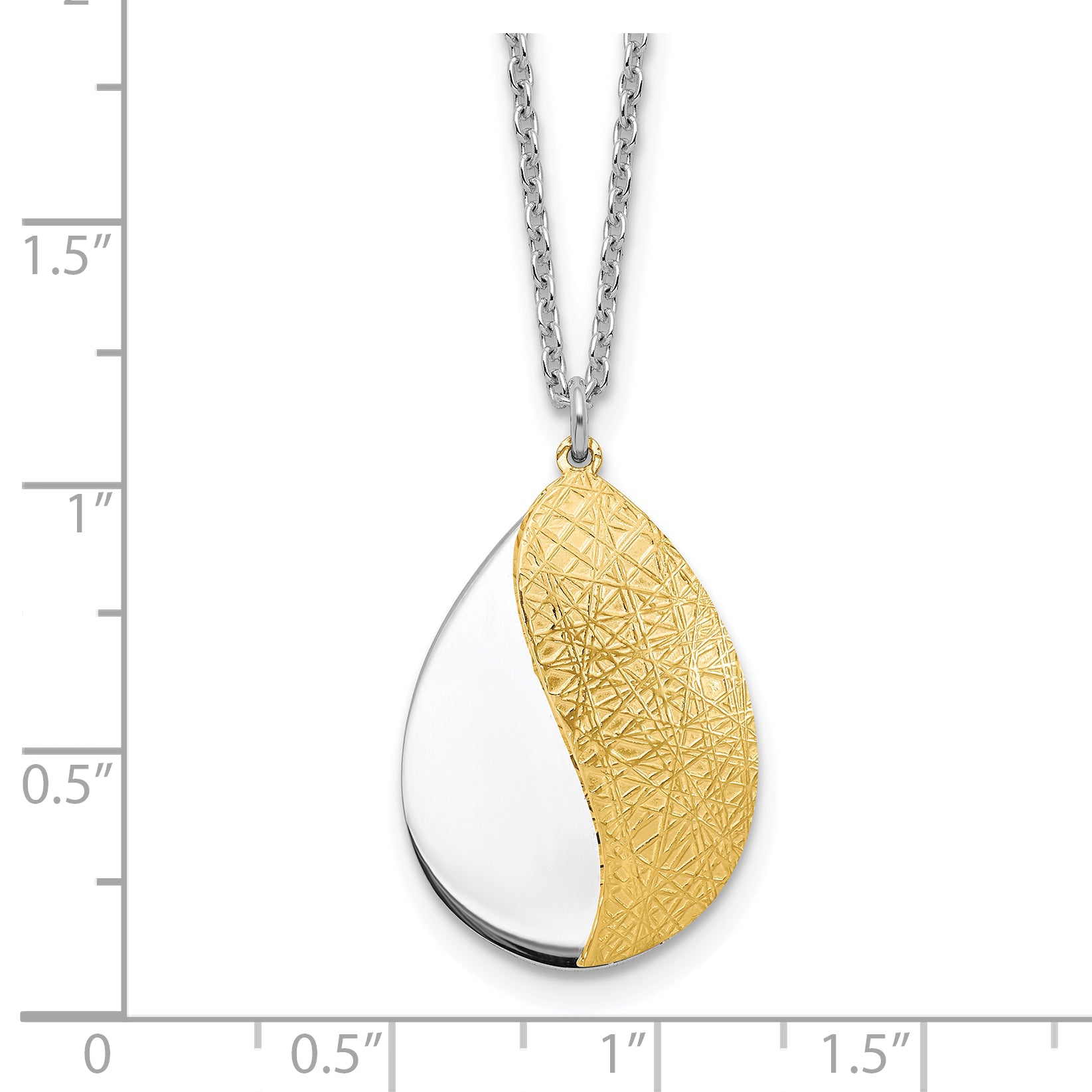 Sterling Silver Rhodium-plated Gold-tone Radiant Essence with 2in.