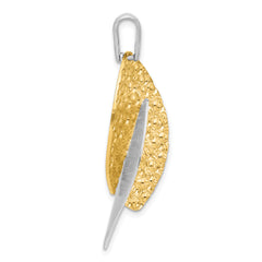 SS Rhodium and Gold-tone Polished and Textured Pendant
