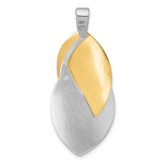 SS Rhodium and Gold-tone Polished and Textured Pendant