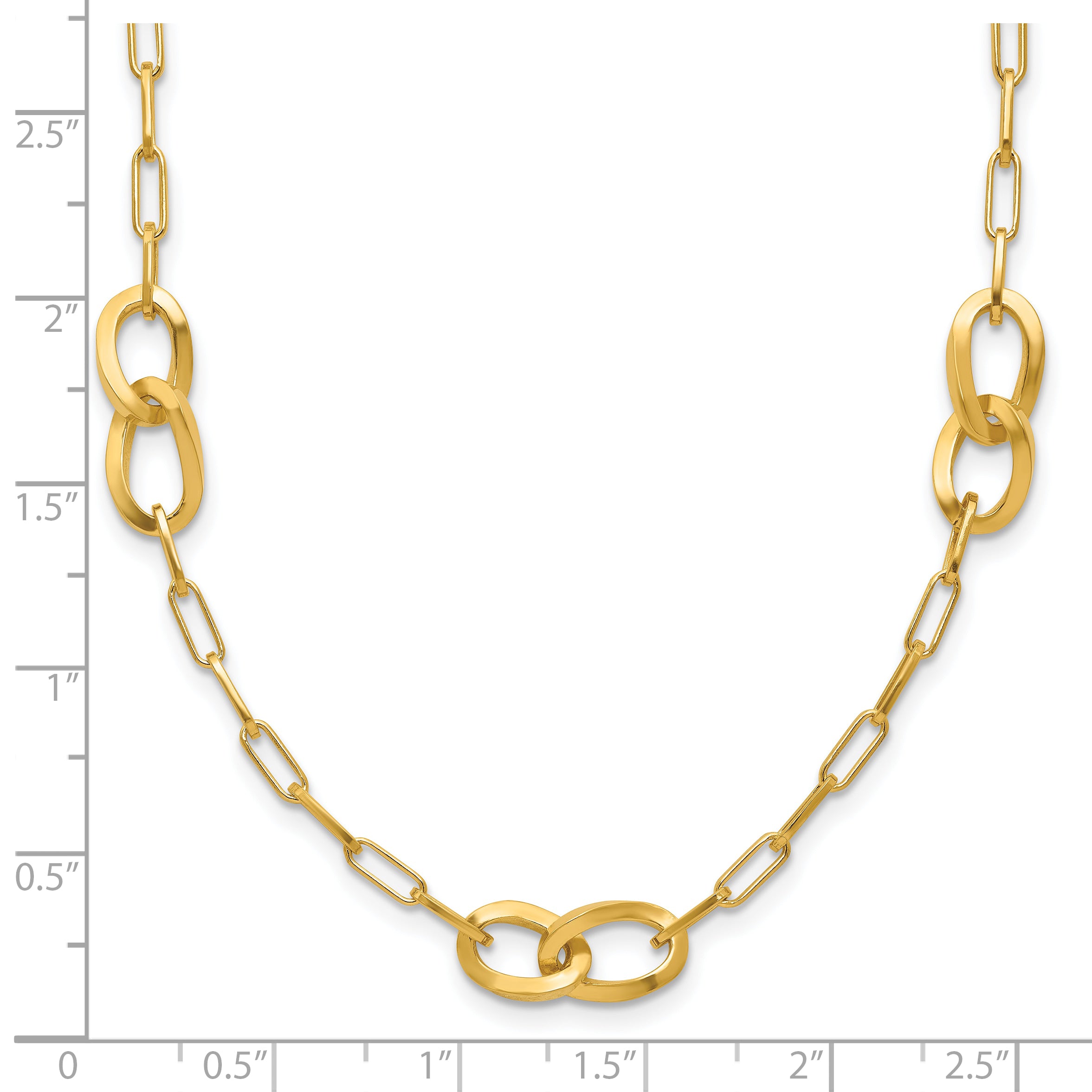 Sterling Silver Gold-plated Fancy Link with 1in ext. Necklace