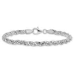 Sterling Silver Polished Mesh Bracelet