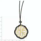 Sterling Silver 14K Two-Tone Necklace with Elegant Themed Pendant
