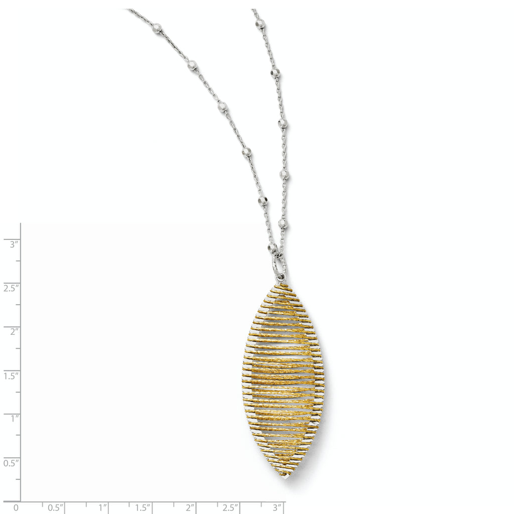 Sophia Jewelers Sterling Silver Gold-Tone 24k Flash Plated Pendant Necklace