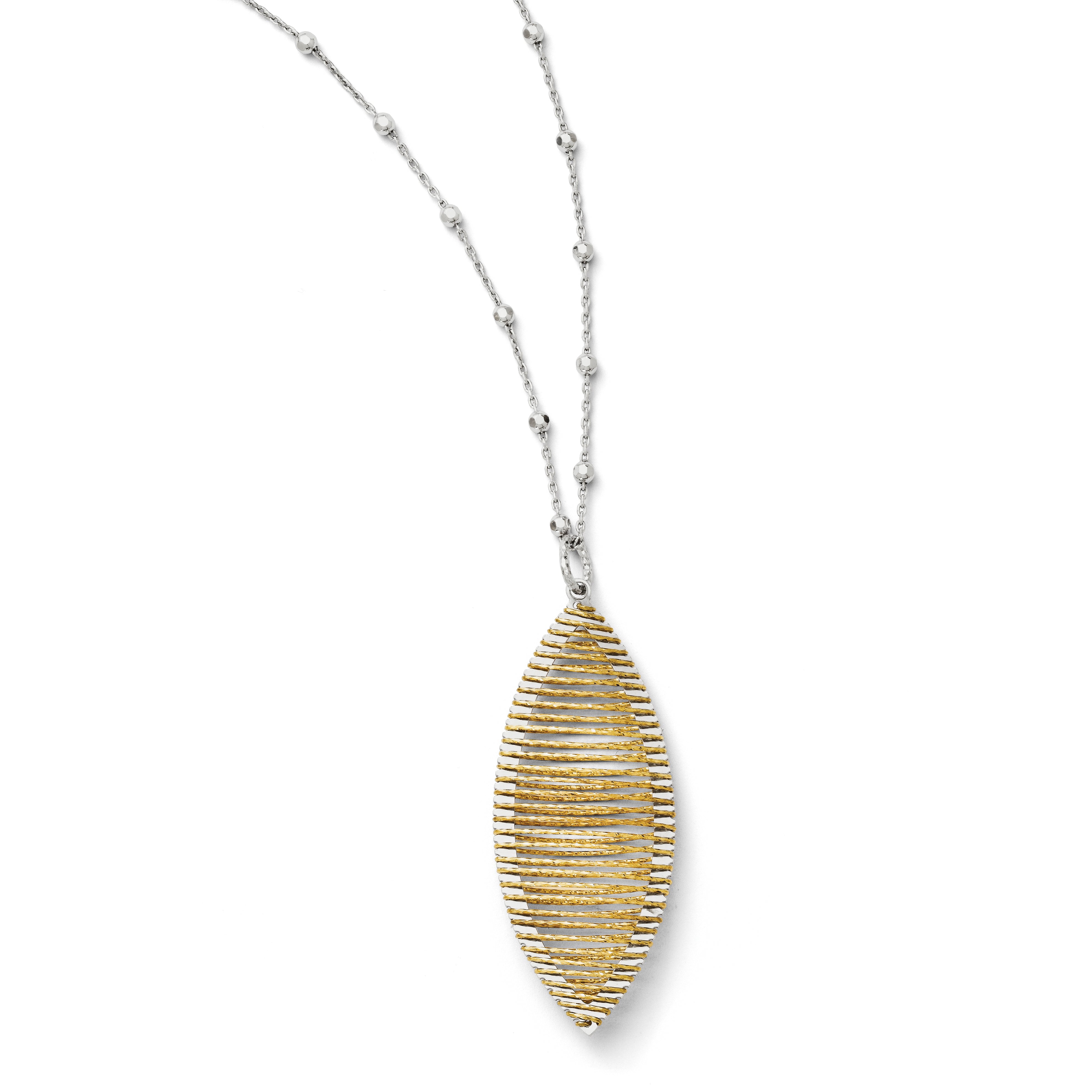 Sterling Silver Gold-tone 24k Flash Plated Necklace w/2inext Main image