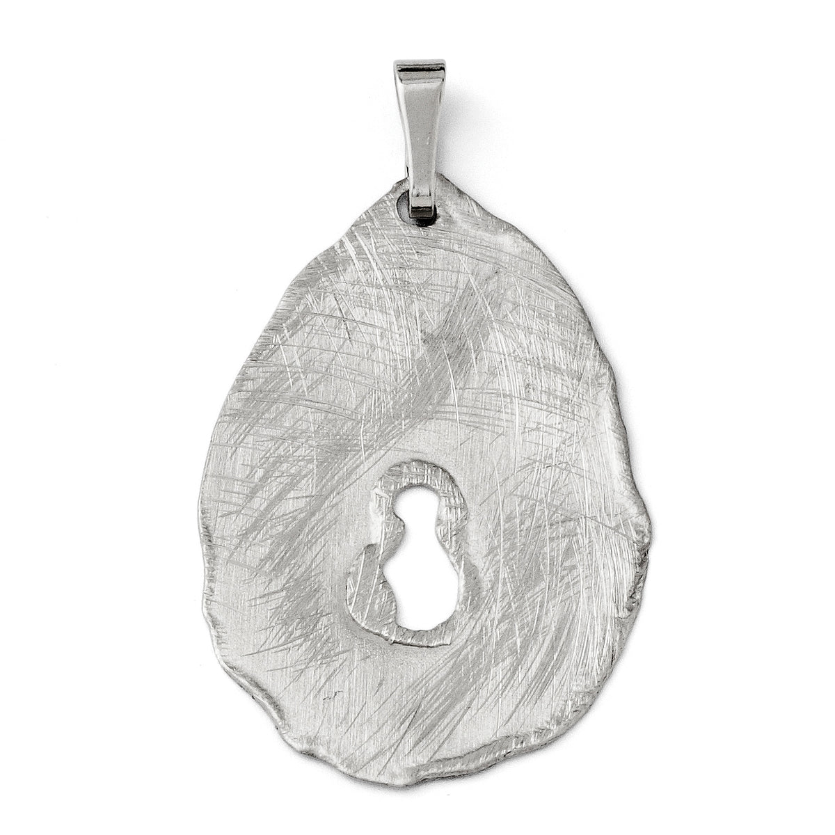 Leslie's Sterling Silver Polished and Scratch Finish Pendant