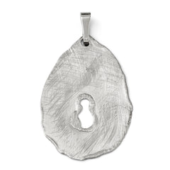 Leslie's Sterling Silver Polished and Scratch Finish Pendant