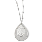 SS Polished Glitter Infused Beaded Necklace w/2in ext