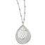 SS Polished Glitter Infused Beaded Necklace w/2in ext