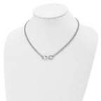 Sterling Silver RH-plated Polished Infinity Symbol Necklace
