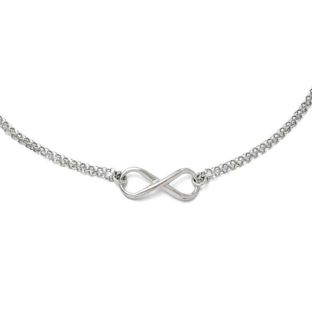 Sterling Silver 925 Infinity Necklace with Elegant Thematic Design by Sophia Jewelers - 18