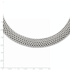 Sterling Silver 925 Mesh Link Necklace in Polished Elegant Finish
