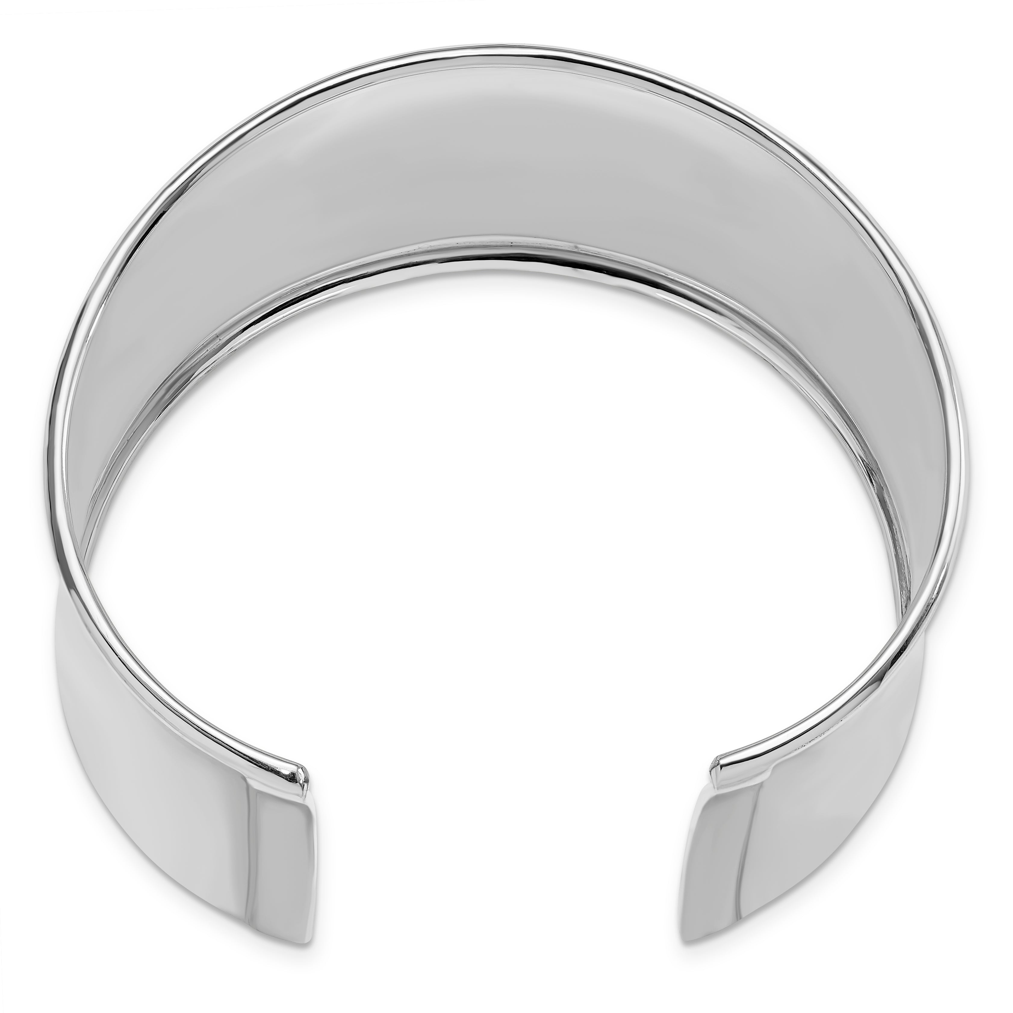 Sophia Jewelers Sterling Silver 925 Cuff Bangle with Polished Rhodium Finish Secondary image