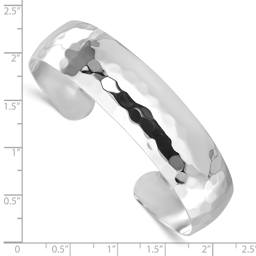 Sophia Jewelers Sterling Silver 925 Hammered Slip-On Cuff Bangle