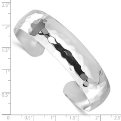 Sophia Jewelers Sterling Silver 925 Hammered Slip-On Cuff Bangle