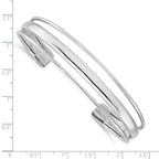 Sterling Silver 925 Polished Cuff Bangle with Elegant Solid Design