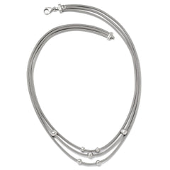 Sophia Jewelers Sterling Silver 925 Beaded Mesh Necklace Elegant and Polished