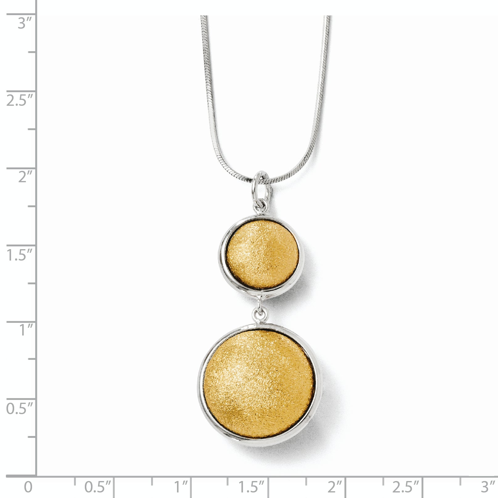 Sterling Silver Gold-plated Polished & Laser Textured Pendant Secondary image