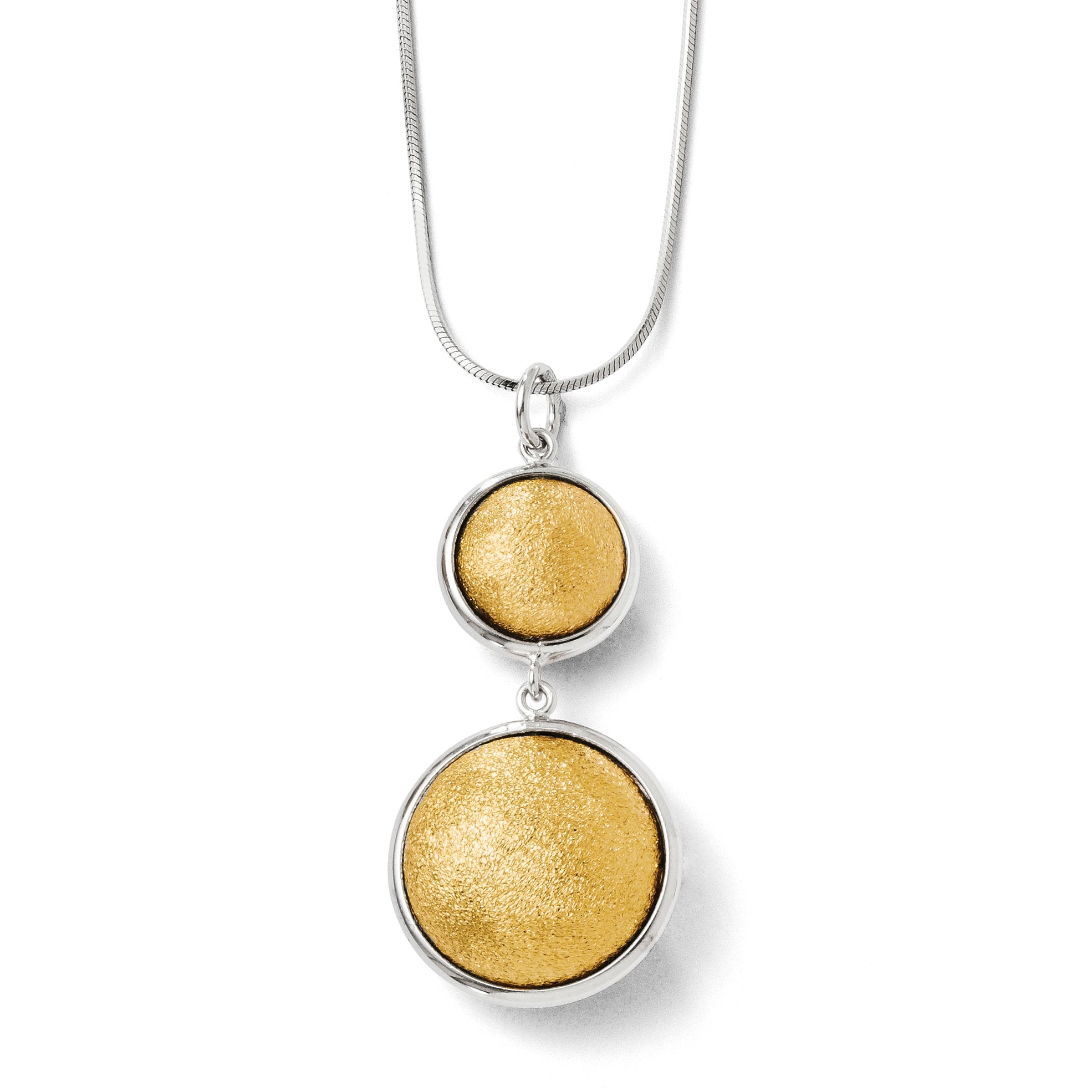 Sterling Silver Gold-plated Polished & Laser Textured Pendant Main image