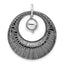 Sterling Silver Ruthenium-plated Polished & Textured Pendant