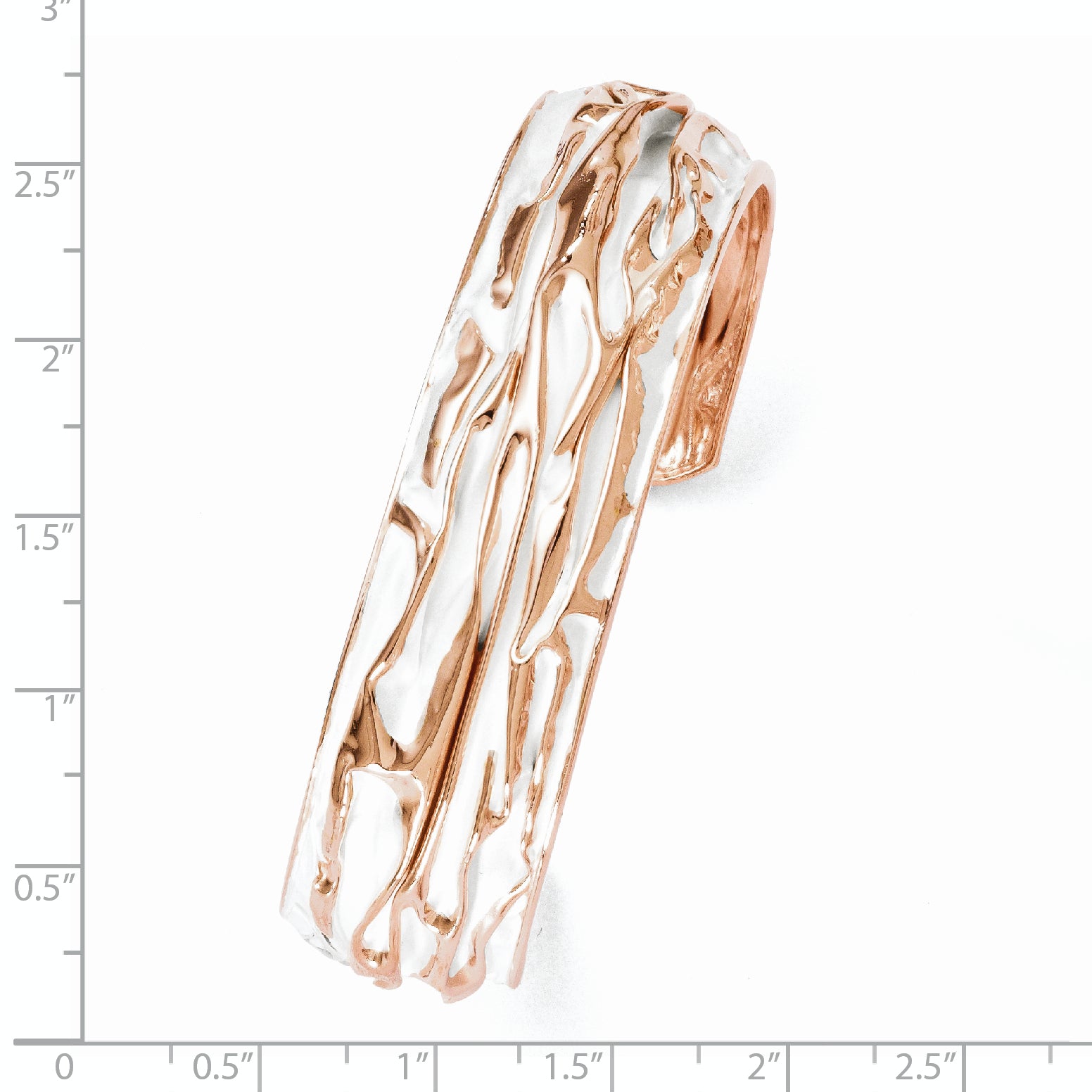 SS Rose Gold-plated Small Domed Scrunch Bangle Secondary image