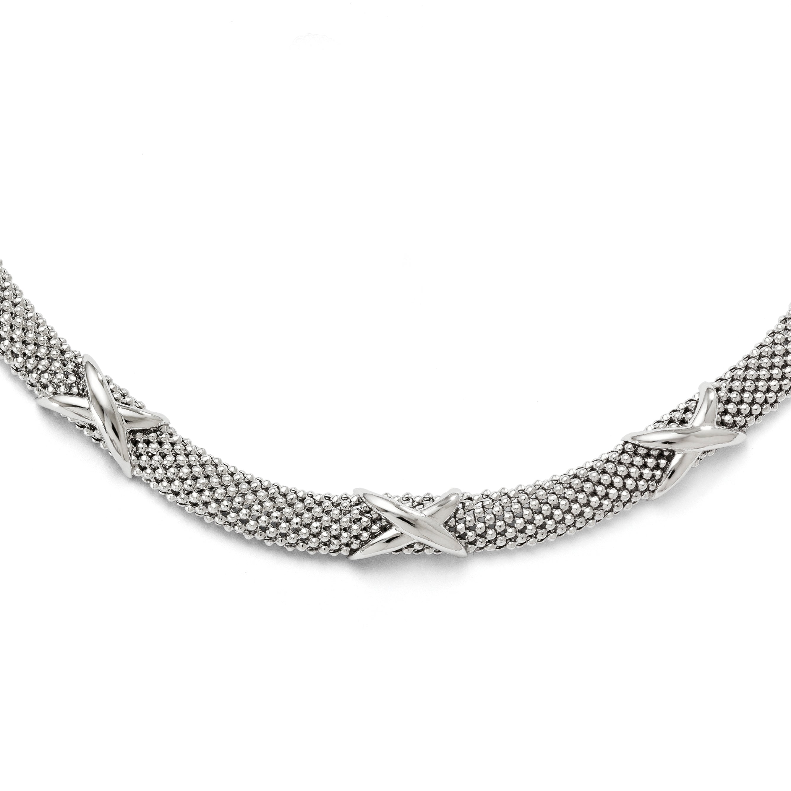Sterling Silver Polished Mesh Necklace Main image