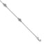 Sterling Silver Polished & Textured Beaded w/1in ext. Anklet