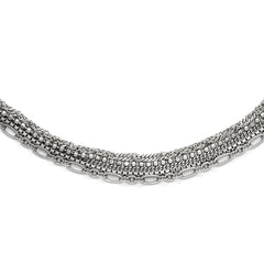 Leslie's Sterling Silver Polished Five Strand Necklace w/2in ext