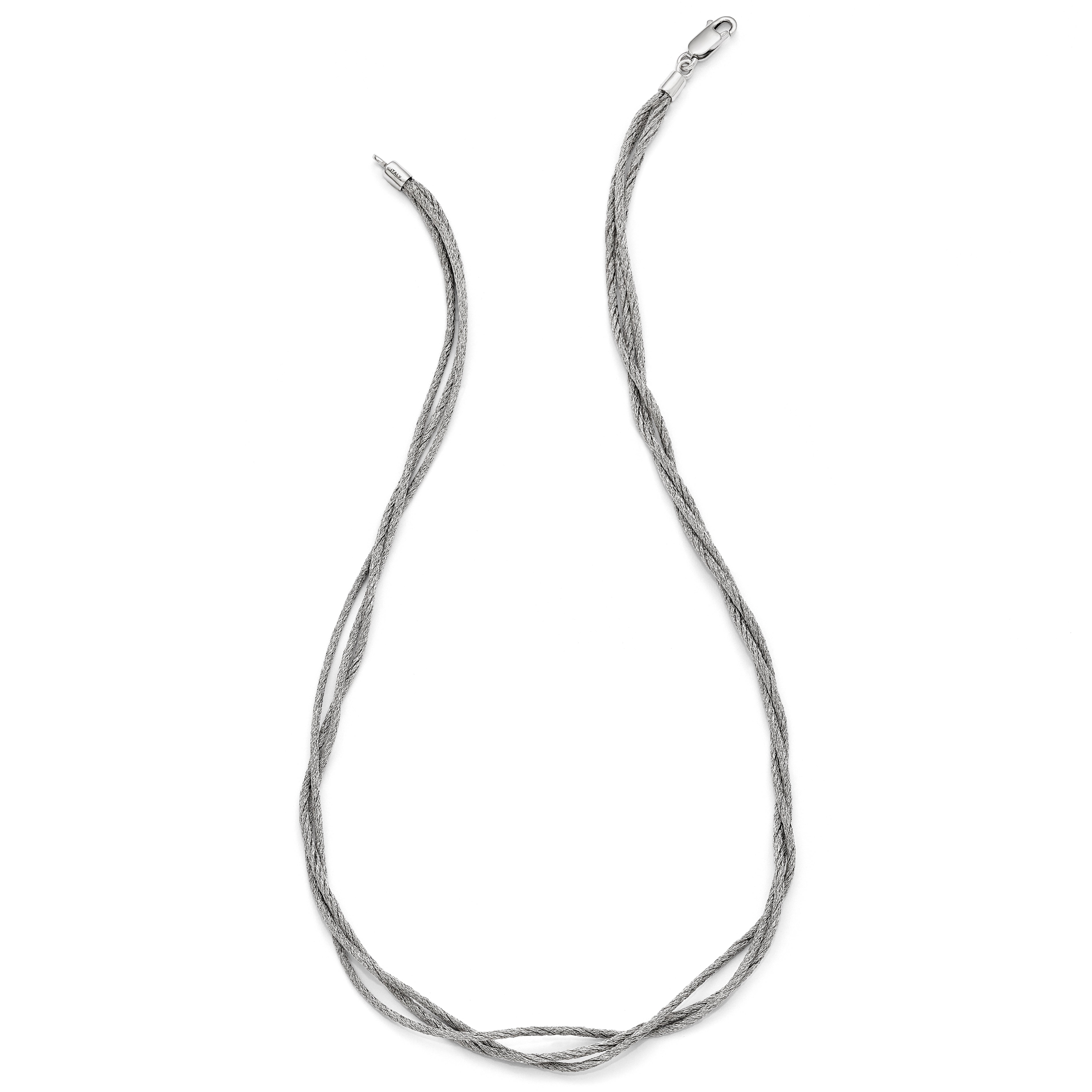 Sterling Silver 925 Three Strand Mesh Necklace with Lobster Clasp Secondary image
