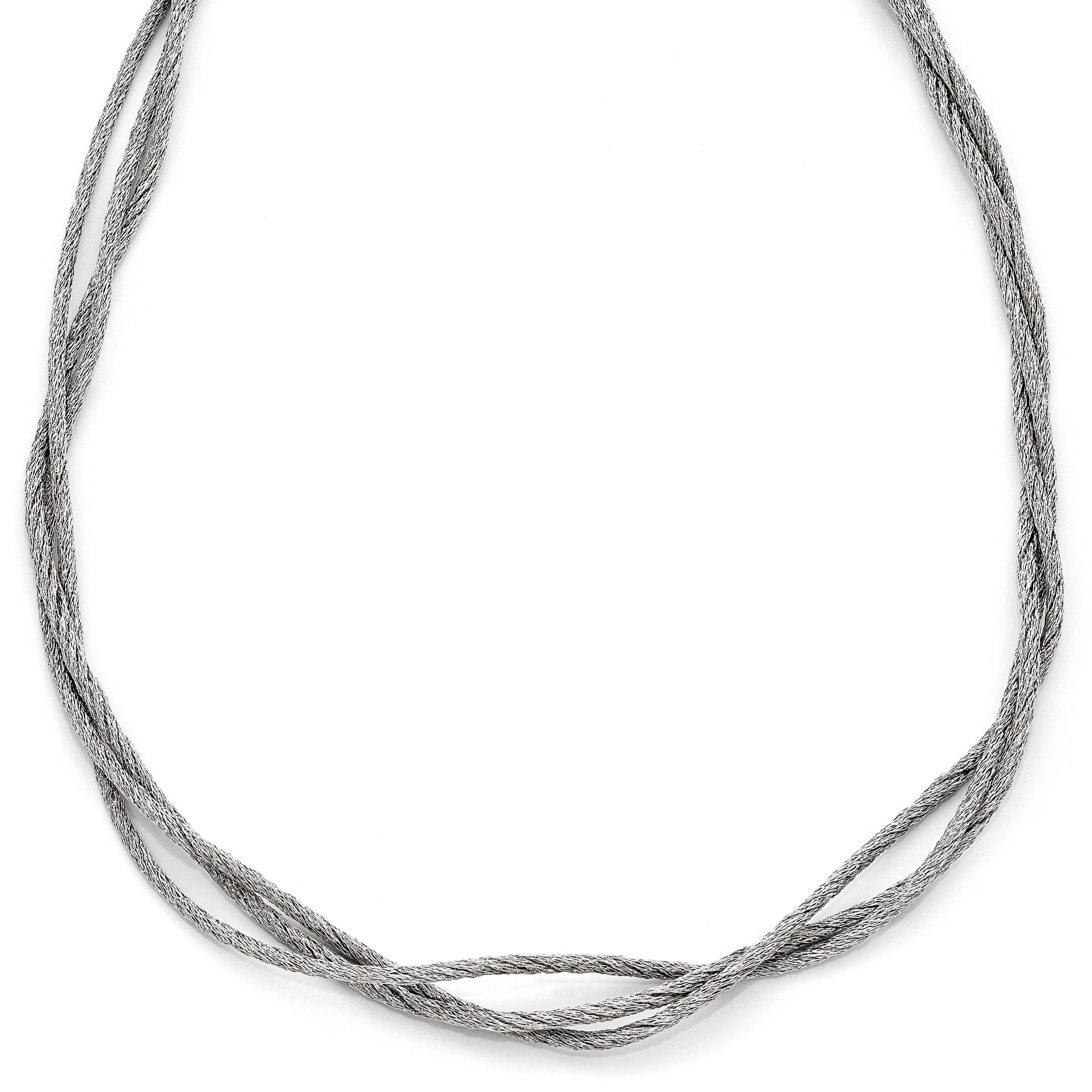 Sterling Silver Mesh Three Strand Necklace Main image