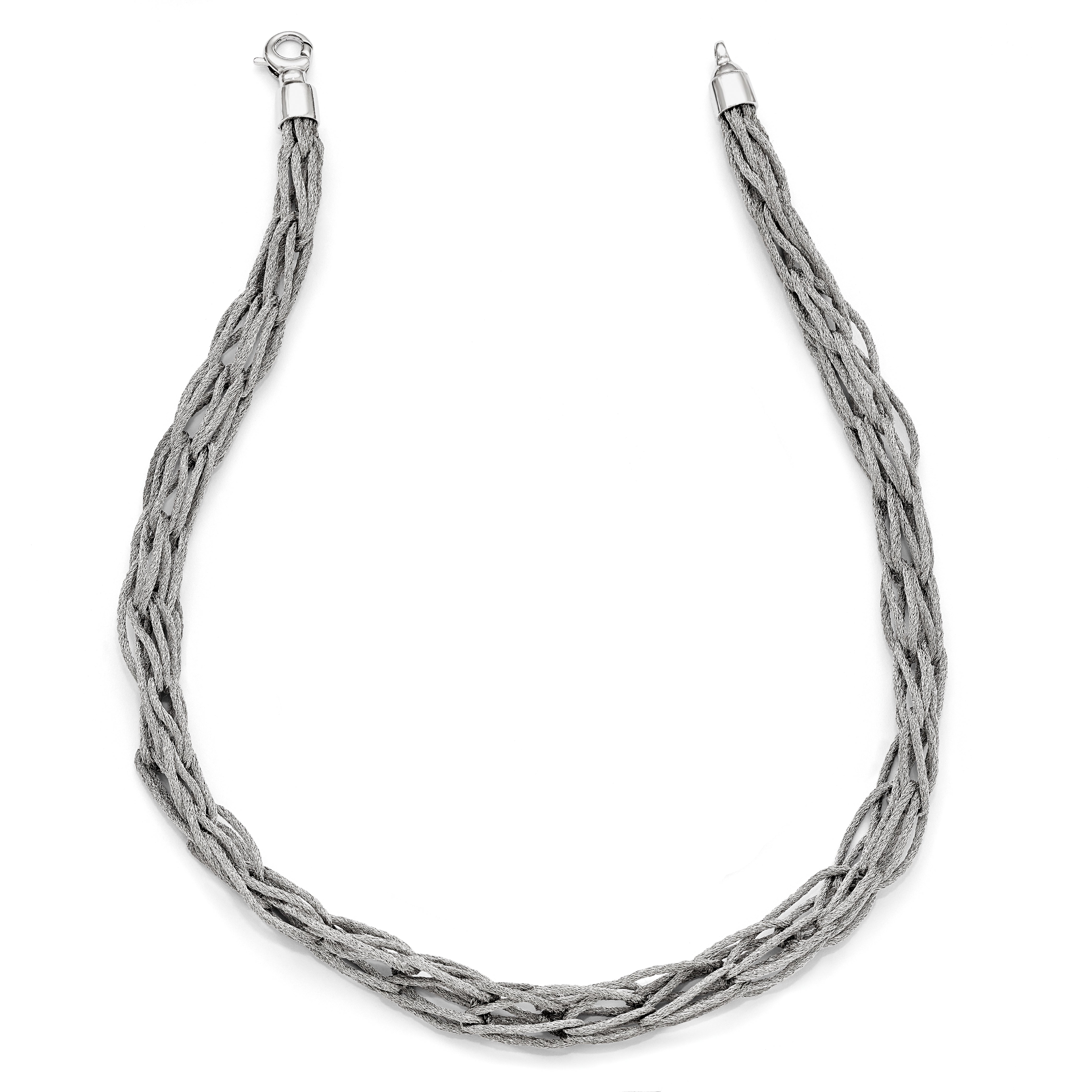 Sophia Jewelers Sterling Silver 925 Mesh Link Necklace Elegant Design