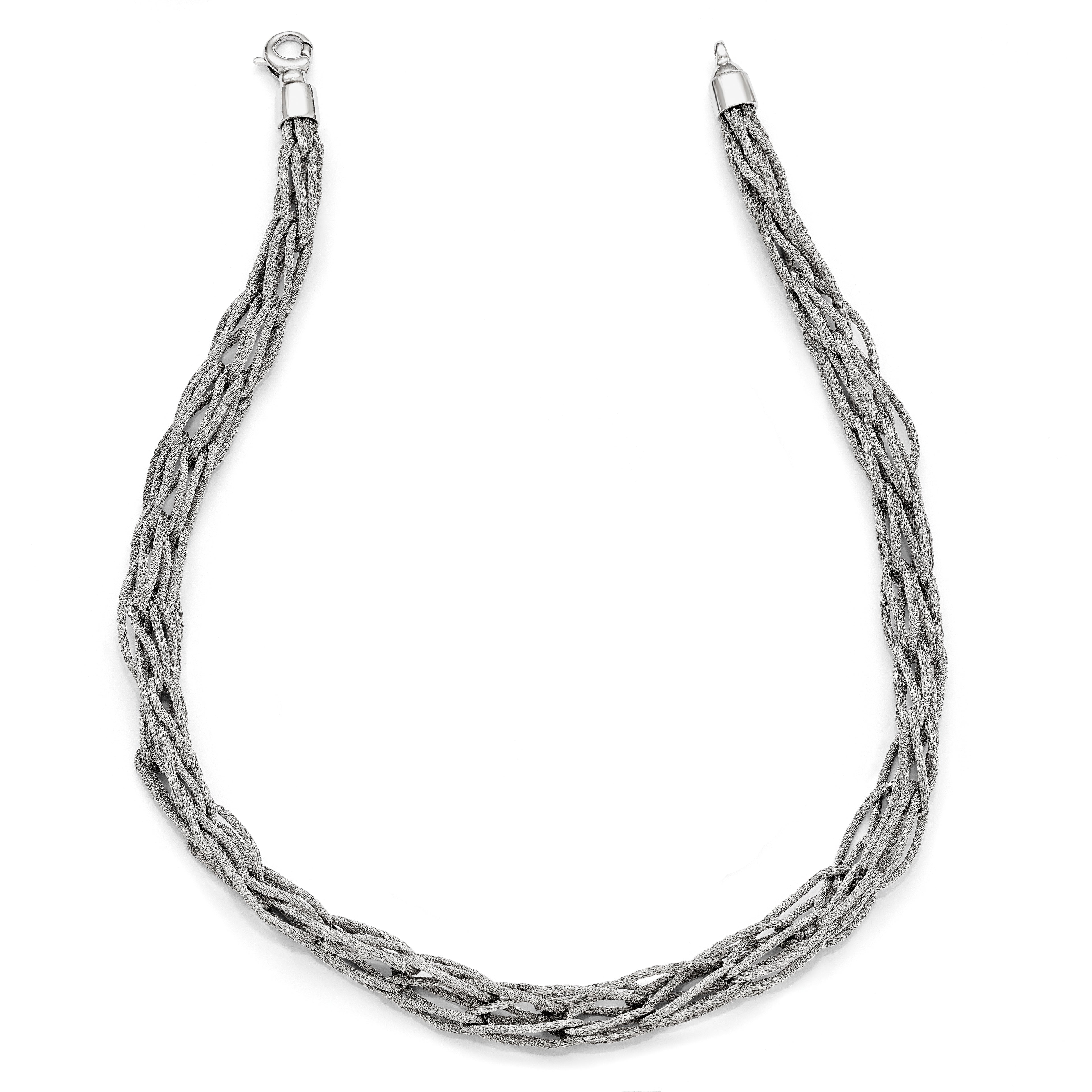 Sophia Jewelers Sterling Silver 925 Mesh Link Necklace Elegant Design