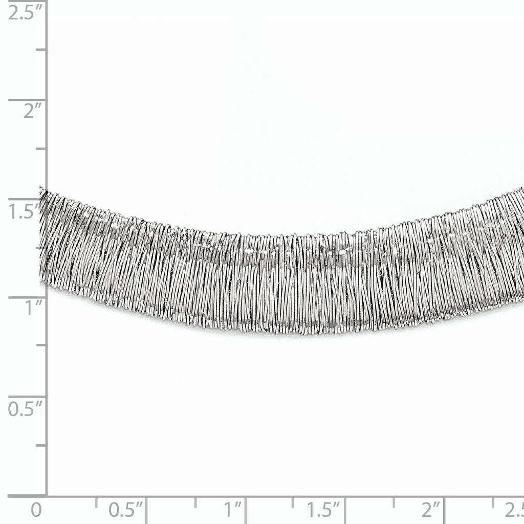 Sterling Silver 925 Neck Collar with Polished and Textured Finish