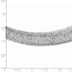Sterling Silver 925 Neck Collar with Polished and Textured Finish