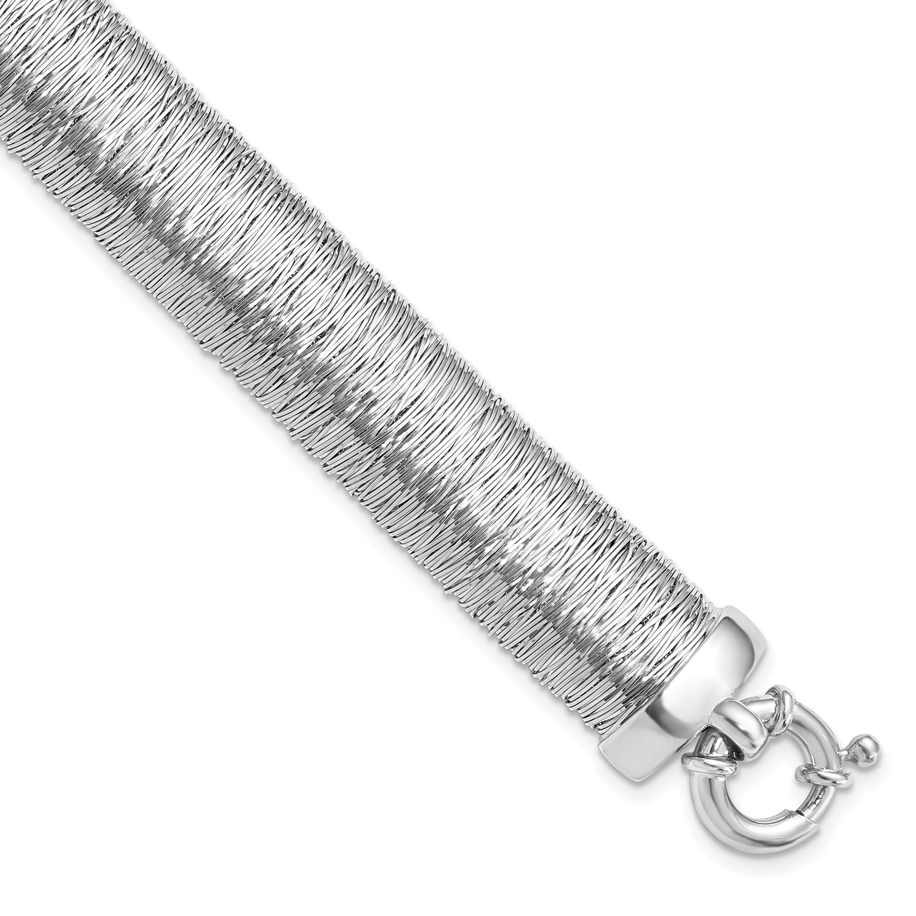 Sterling Silver Polished and Textured Bracelet Main image