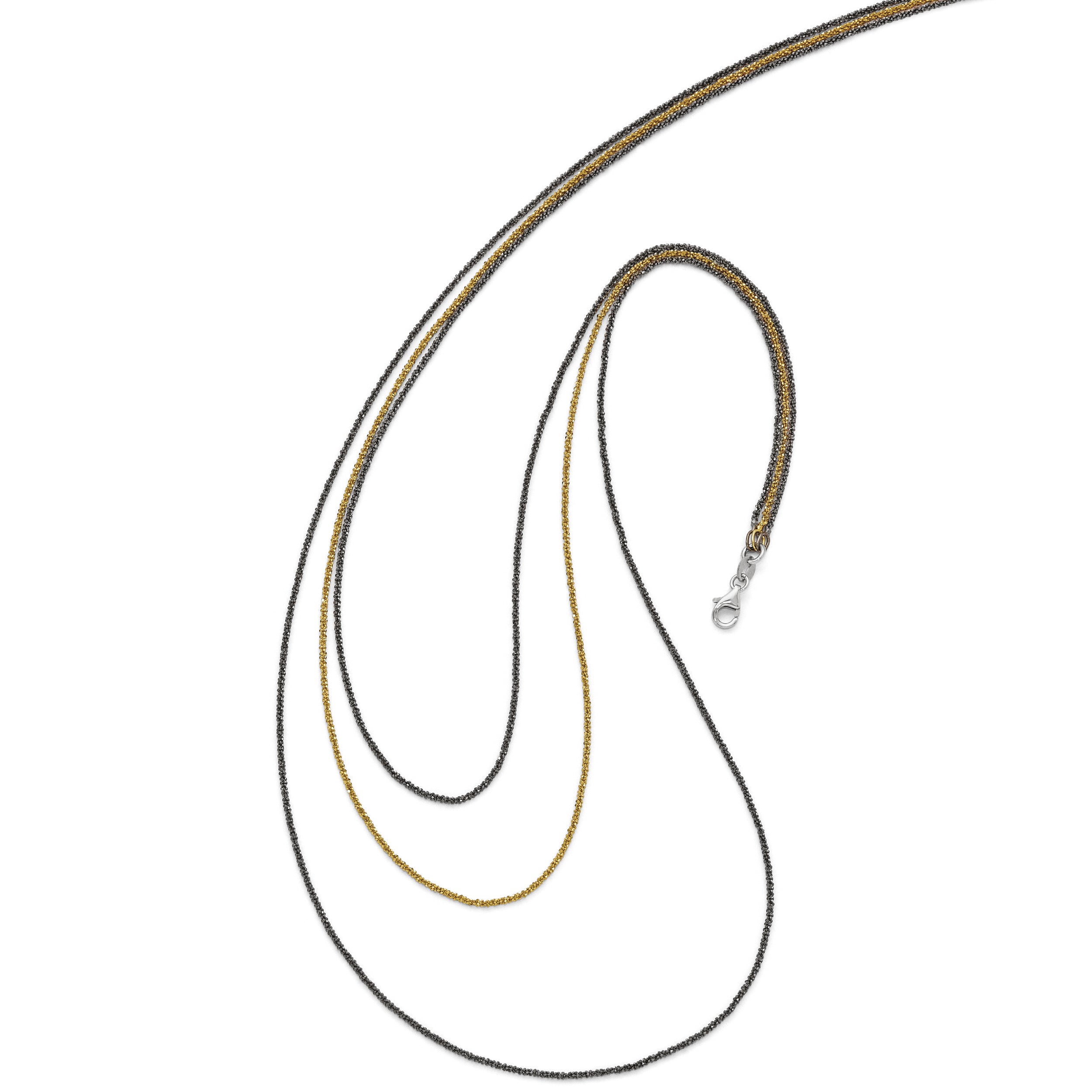 Sterling Silver 925 Gold-Plated Multi-Strand Necklace Elegant Design