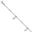Sterling Silver Polished Feather w/1in ext. Anklet
