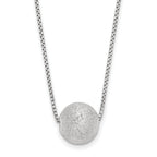 SS Radiant Essence Rh-plated Polish/Text w/2in ext. Necklace