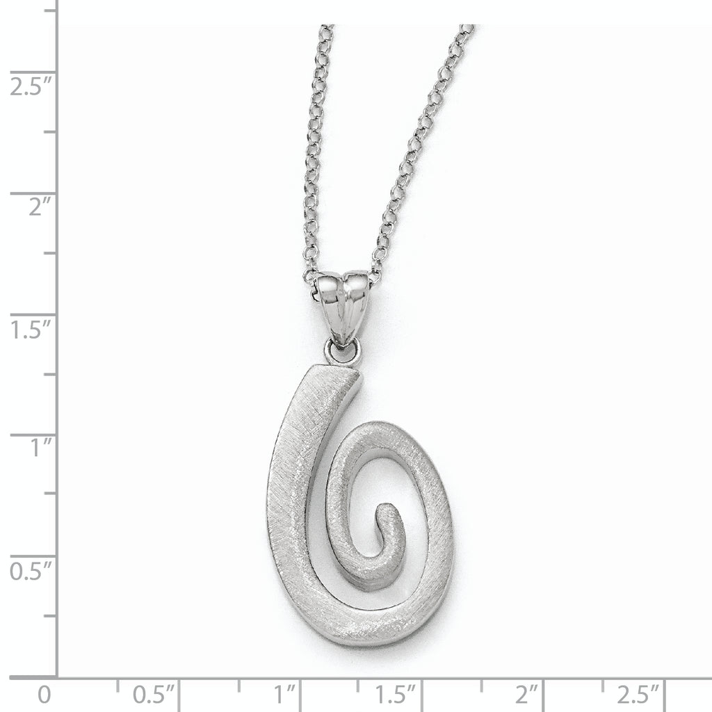 Sterling Silver 925 Necklace with Polished Brushed Finish and Extender