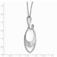 Leslie's Sterling Silver Scratch Finish Necklace w/1.5in ext