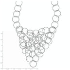 Sterling Silver 925 Fancy Link Necklace with Polished Textured Finish