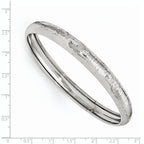 Radiant 925 Sterling Silver Diamond-Cut Rhodium Bangle Bracelet