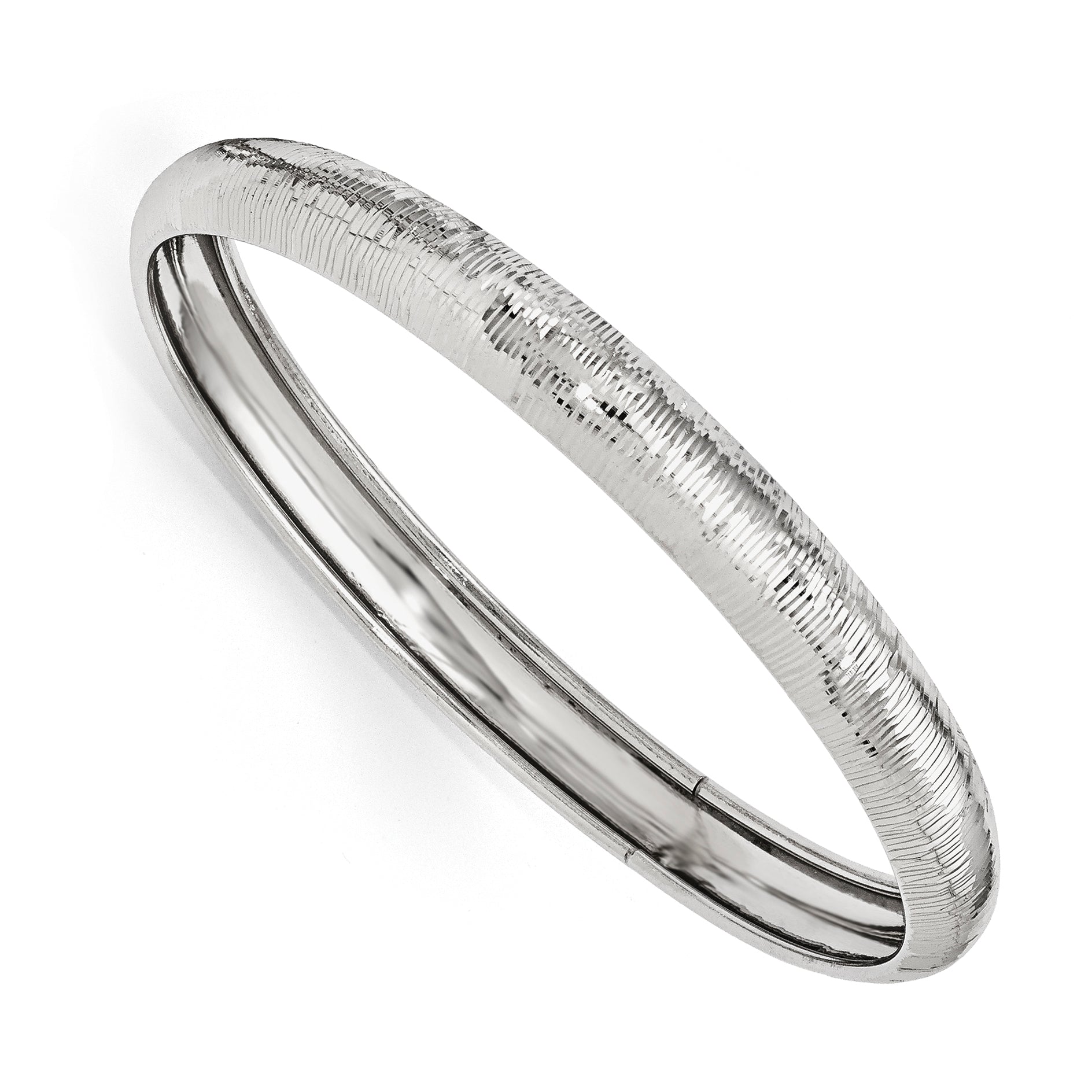 SS Radiant Essence Rhodium-plated D/C Slip On Bangle Main image