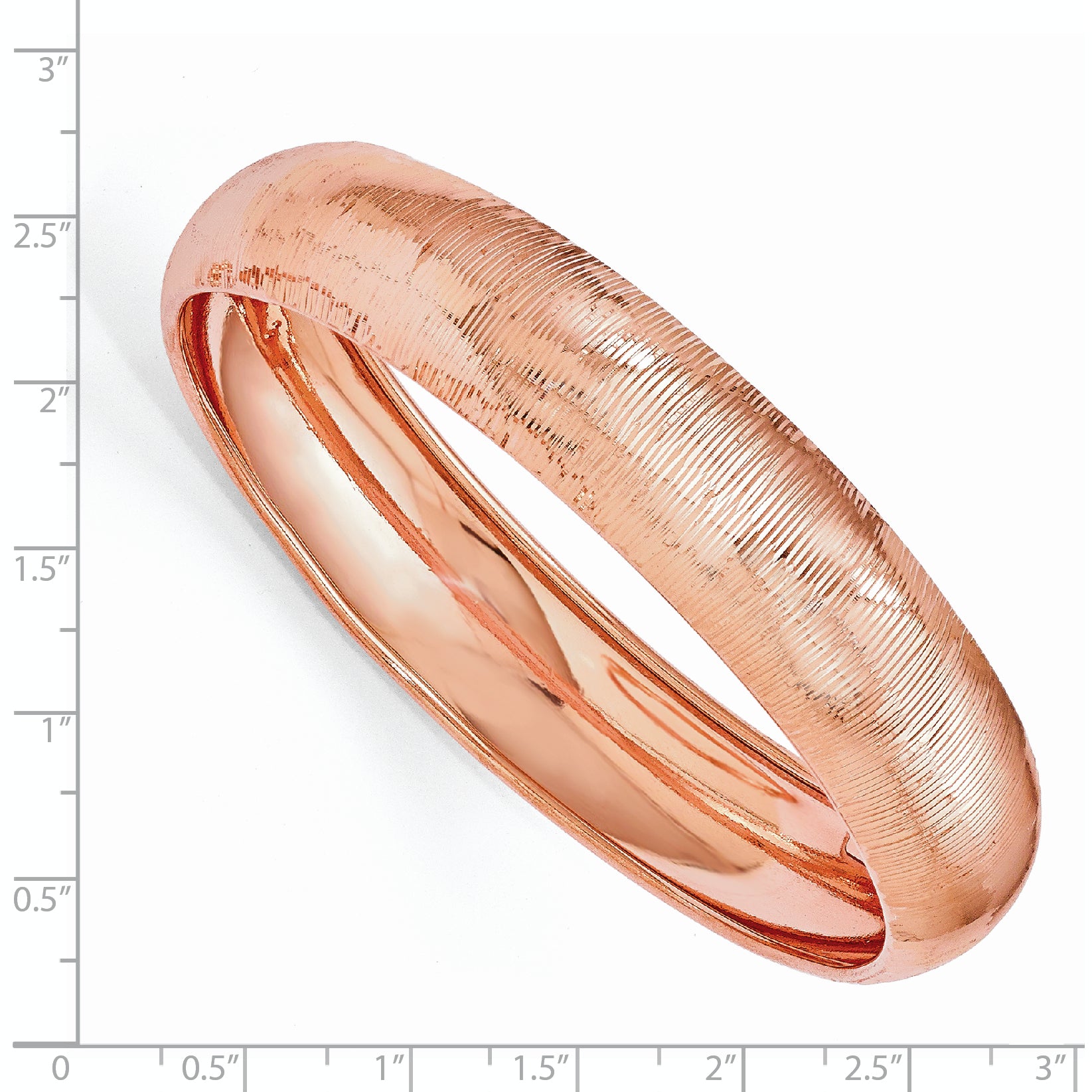 Radiant 925 Sterling Silver Rose-Tone 24K Plated Polished Bangle