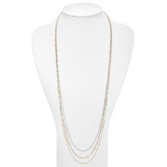 Leslie's Sterling Silver Rose & Yellow Gold-plated 3 Strand Necklace