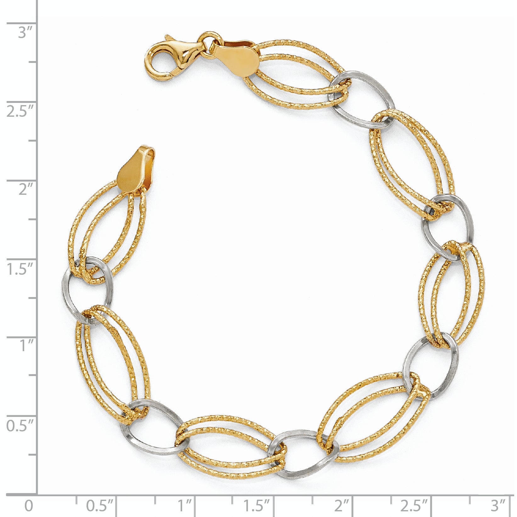 Sterling Silver Gold-tone Flash 18k Plated Link Bracelet