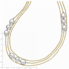 Leslie's Sterling Silver Gold-tone Flash 24k Plated Polished Necklace