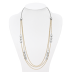 Sterling Silver Polished Gold-tone Flash 24k-Plated Multistrand Fancy Necklace