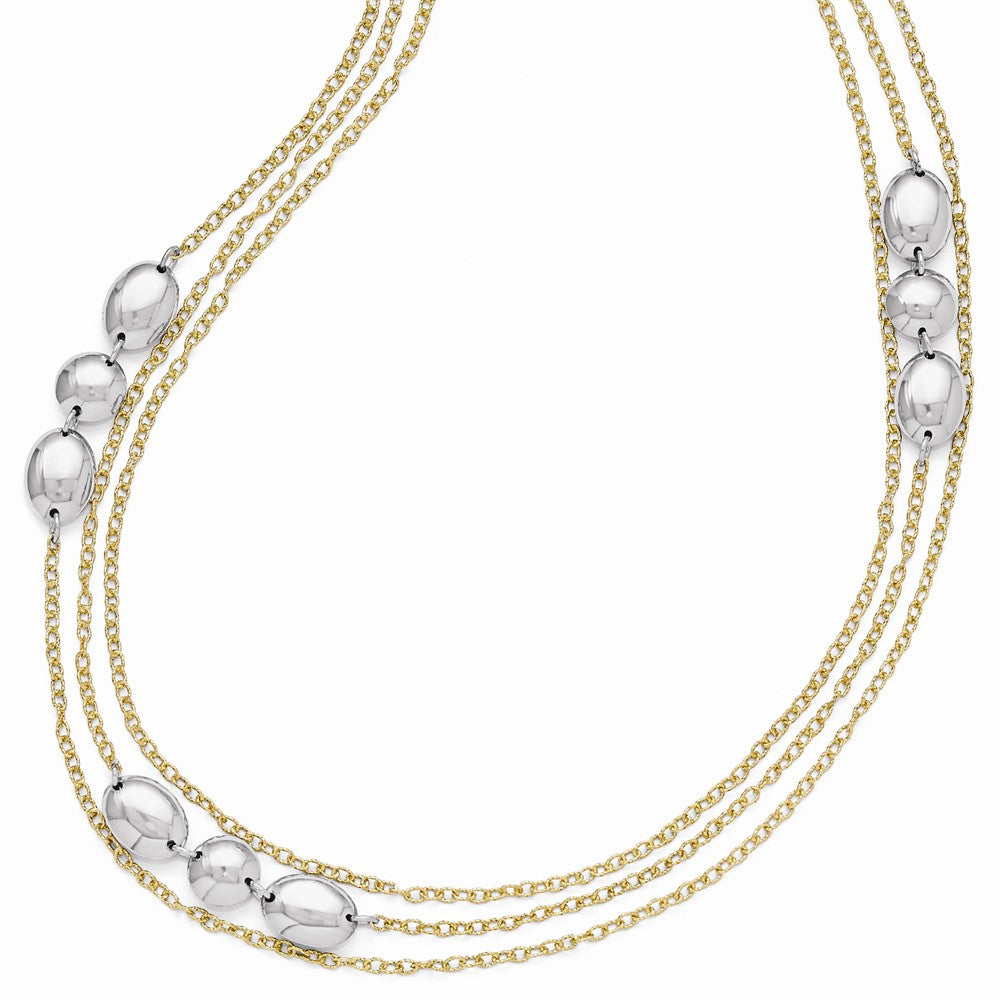 Leslie's Sterling Silver Gold-tone Flash 24k Plated Polished Necklace