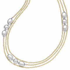 Leslie's Sterling Silver Gold-tone Flash 24k Plated Polished Necklace