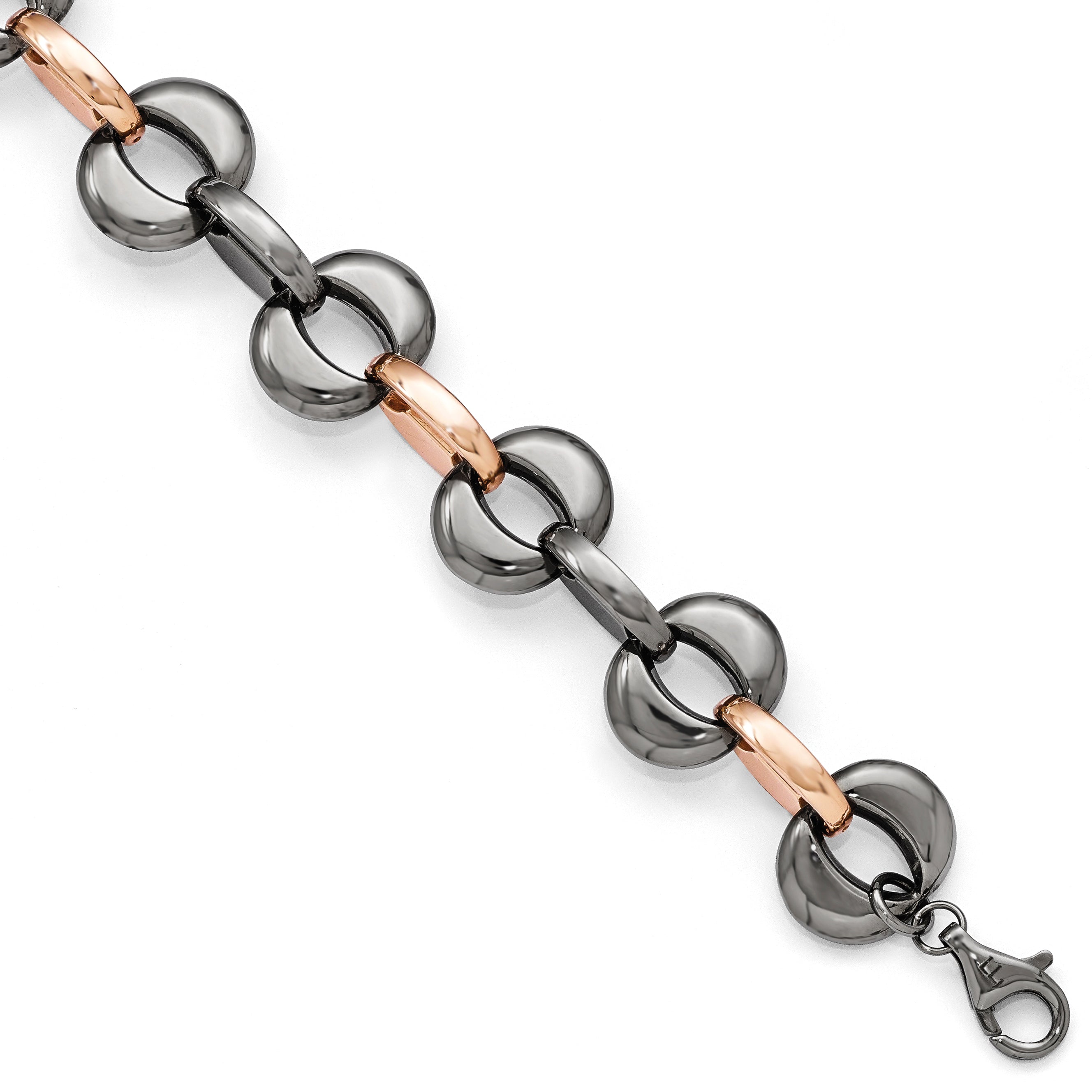 Sterling Silver Ruthenium/Rose-tone Flash 24k Plated Bracelet Main image